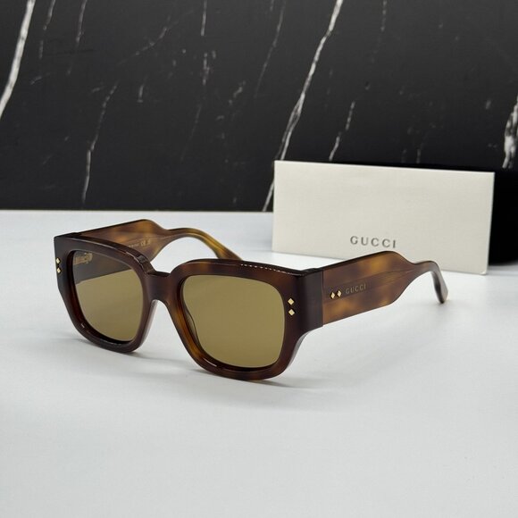 NEW GUCCI GG1261S 002 SUNGLASSES UNISEX HAVANA EYEWEAR - Picture 1 of 10